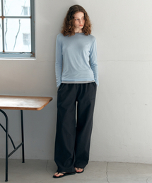 Linen banding pants_charcoal