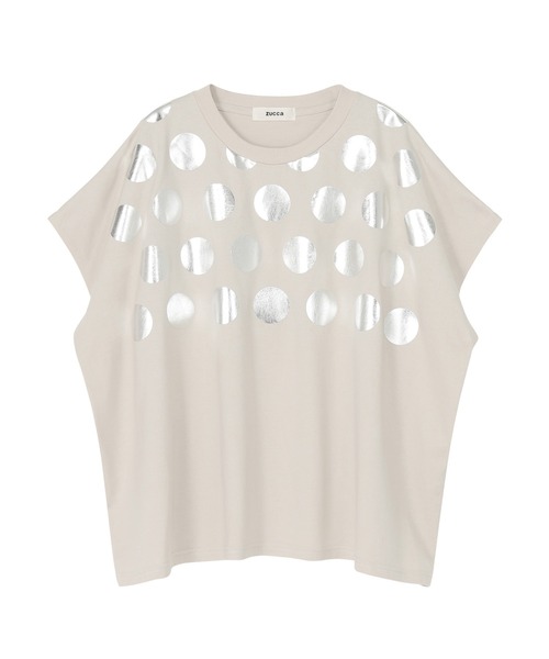 ZUCCa(ズッカ)の「ドットプリントT(Tシャツ/カットソー・レディース・ベージュ/ホワイト/ブラック・M size)」の3枚目の写真
