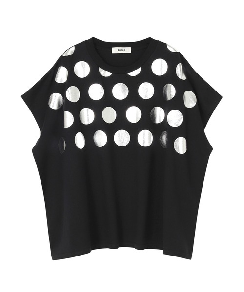 ZUCCa(ズッカ)の「ドットプリントT(Tシャツ/カットソー・レディース・ベージュ/ホワイト/ブラック・M size)」の2枚目の写真