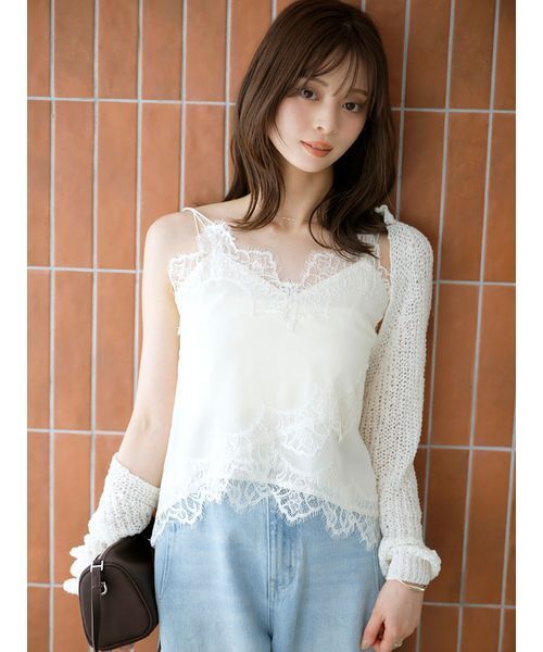 SNIDEL(スナイデル)の「メッシュショートボレロ(カーディガン/ボレロ・レディース・ライム/アイボリー/ブラウン・F)」の5枚目の写真