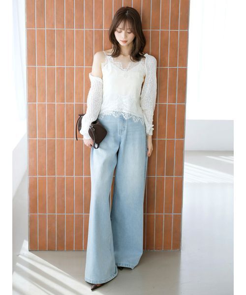 SNIDEL(スナイデル)の「メッシュショートボレロ(カーディガン/ボレロ・レディース・ライム/アイボリー/ブラウン・F)」の6枚目の写真