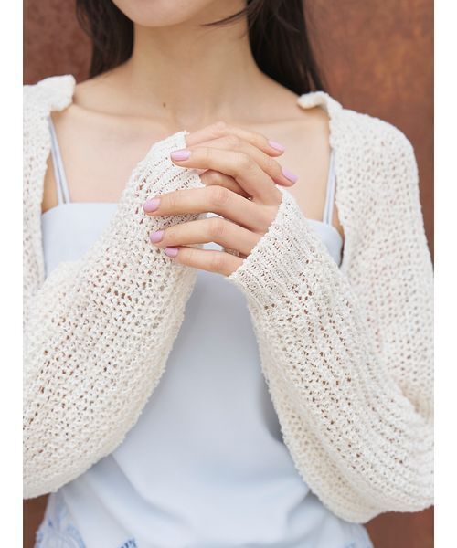 SNIDEL(スナイデル)の「メッシュショートボレロ(カーディガン/ボレロ・レディース・ライム/アイボリー/ブラウン・F)」の12枚目の写真