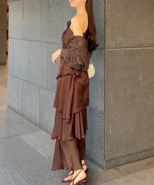 SNIDEL(スナイデル)の「メッシュショートボレロ(カーディガン/ボレロ・レディース・ライム/アイボリー/ブラウン・F)」の9枚目の写真