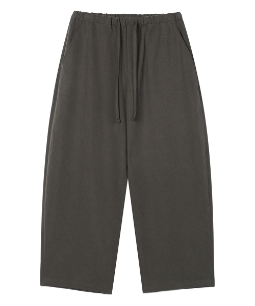 PRAIRIE(KR)（プレーリー）の「リネン BARRELFIT ワイドスラックス (CHARCOAL BROWN)（スラックス・メンズ・チャコールグレー・SMALL/MEDIUM/LARGE）」の5枚目の写真