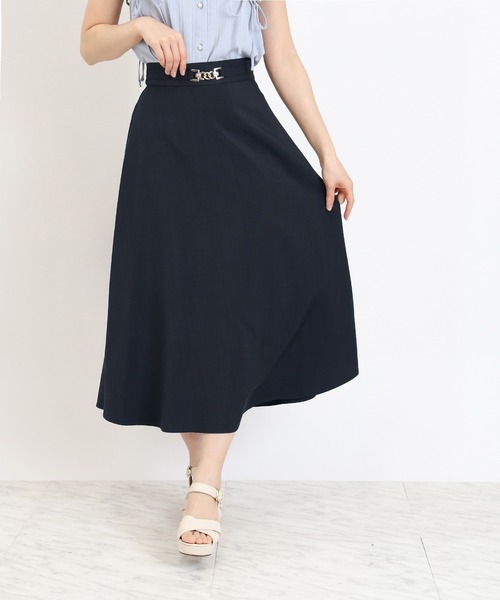 ASTORIA ODIER(アストリアオディール)の「ビット付きフレアスカート(スカート・レディース・ブラウン/ベージュ/ネイビー・SMALL/MEDIUM/LARGE)」の2枚目の写真