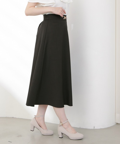 ASTORIA ODIER(アストリアオディール)の「ビット付きフレアスカート(スカート・レディース・ブラウン/ベージュ/ネイビー・SMALL/MEDIUM/LARGE)」の1枚目の写真