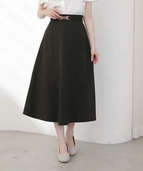ASTORIA ODIER(アストリアオディール)の「ビット付きフレアスカート(スカート・レディース・ブラウン/ベージュ/ネイビー・SMALL/MEDIUM/LARGE)」の4枚目の写真