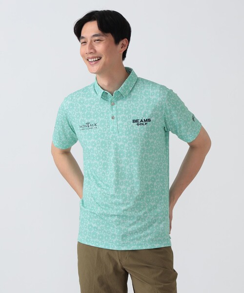 BEAMS GOLF PURPLE LABEL フラワープリント ポロシャツ L セール】PURPLE LABEL / MONTAUK シャドー フラワープリント シャツ