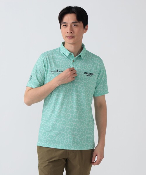 BEAMS GOLF(ビームスゴルフ)の「PURPLE LABEL / MONTAUK シャドー フラワープリント シャツ(ポロシャツ・メンズ・ミント/ブルー・SMALL/MEDIUM/LARGE/X-LARGE)」の5枚目の写真