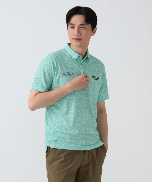 BEAMS GOLF(ビームスゴルフ)の「PURPLE LABEL / MONTAUK シャドー フラワープリント シャツ(ポロシャツ・メンズ・ミント/ブルー・SMALL/MEDIUM/LARGE/X-LARGE)」の6枚目の写真