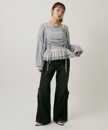 ライトラメメッシュドロストニット