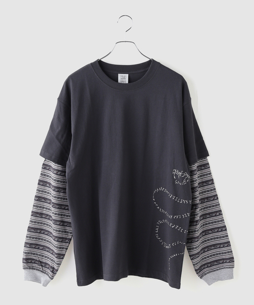 YESEYESEE / イエスアイシー Y.E.S Jacquard Stripe Layerd（Tシャツ