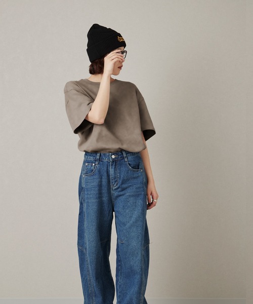 MONO KOTO DEPT.(モノコトデプト)の「SSY-ESSENTIALS 裏ロゴ半袖Tシャツ(Tシャツ/カットソー・メンズ・グレー/カーキ/グレイッシュベージュ・L/XL/S/M)」の13枚目の写真