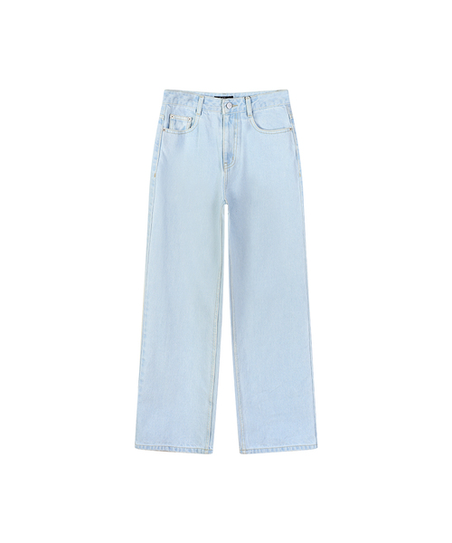 LAP(ラップ)の「スカイウォッシュドセミワイドパンツ AS1DP280(デニムパンツ・レディース・ライトインディゴブルー・SMALL/MEDIUM)」の1枚目の写真