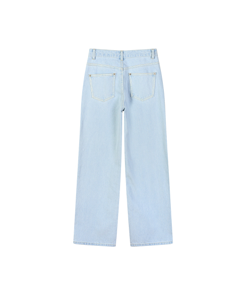 LAP(ラップ)の「スカイウォッシュドセミワイドパンツ AS1DP280(デニムパンツ・レディース・ライトインディゴブルー・SMALL/MEDIUM)」の3枚目の写真