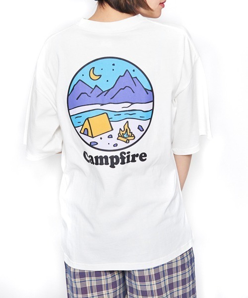 spiritoso(スピリトーゾ)の「【spiritoso】Campfire Tシャツ(Tシャツ/カットソー・レディース・ホワイト・FREE)」の1枚目の写真