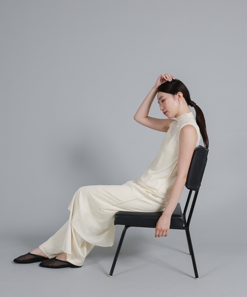 select MOCA Et(セレクトモカエト)の「【Et】2Way Sheer Net Mock Neck Onepiece(ワンピース・レディース・ブラック/アイボリー・FREE)」の7枚目の写真