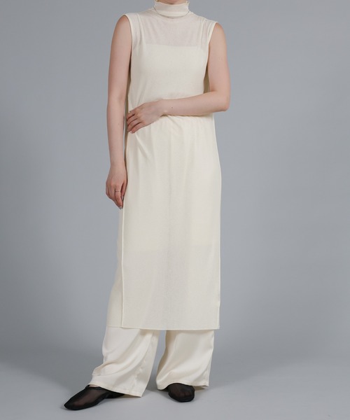 select MOCA Et(セレクトモカエト)の「【Et】2Way Sheer Net Mock Neck Onepiece(ワンピース・レディース・ブラック/アイボリー・FREE)」の5枚目の写真