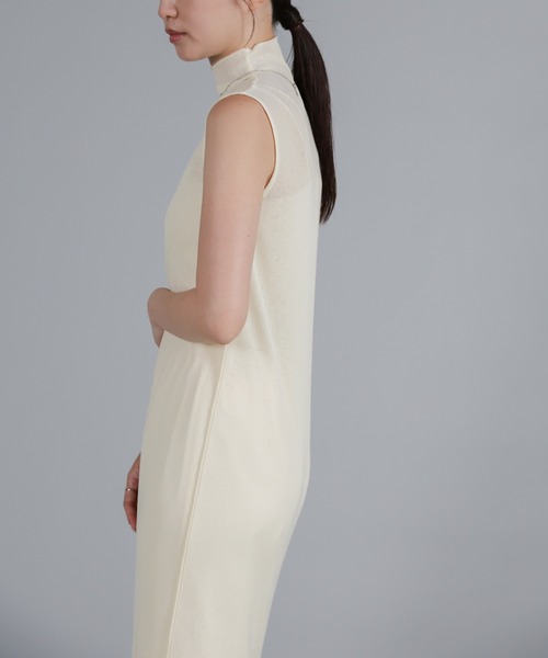 select MOCA Et(セレクトモカエト)の「【Et】2Way Sheer Net Mock Neck Onepiece(ワンピース・レディース・ブラック/アイボリー・FREE)」の10枚目の写真