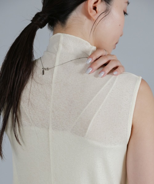 select MOCA Et(セレクトモカエト)の「【Et】2Way Sheer Net Mock Neck Onepiece(ワンピース・レディース・ブラック/アイボリー・FREE)」の12枚目の写真