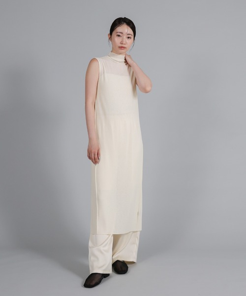 select MOCA Et(セレクトモカエト)の「【Et】2Way Sheer Net Mock Neck Onepiece(ワンピース・レディース・ブラック/アイボリー・FREE)」の6枚目の写真