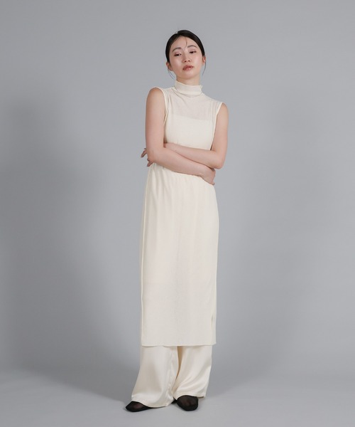 select MOCA Et(セレクトモカエト)の「【Et】2Way Sheer Net Mock Neck Onepiece(ワンピース・レディース・ブラック/アイボリー・FREE)」の3枚目の写真