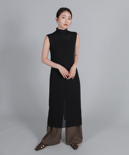 select MOCA Et(セレクトモカエト)の「【Et】2Way Sheer Net Mock Neck Onepiece(ワンピース・レディース・ブラック/アイボリー・FREE)」の17枚目の写真