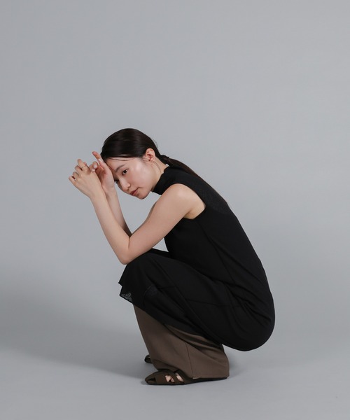 select MOCA Et(セレクトモカエト)の「【Et】2Way Sheer Net Mock Neck Onepiece(ワンピース・レディース・ブラック/アイボリー・FREE)」の22枚目の写真