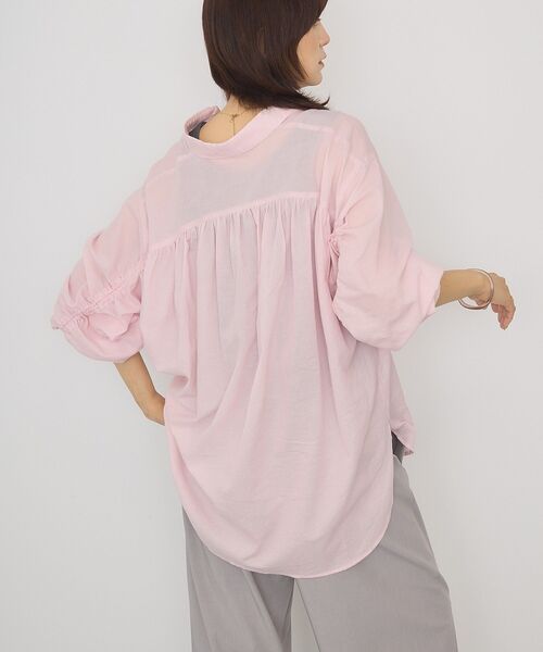 AMERICAN HOLIC（アメリカンホリック）の「シアーデニム加工ギャザーリボンシャツ（シャツ/ブラウス・レディース・ピンク/グレー/インディゴブルー/ライトインディゴブルー・L/M）」の17枚目の写真