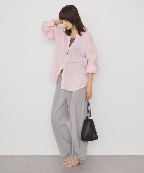 AMERICAN HOLIC（アメリカンホリック）の「シアーデニム加工ギャザーリボンシャツ（シャツ/ブラウス・レディース・ピンク/グレー/インディゴブルー/ライトインディゴブルー・L/M）」の22枚目の写真