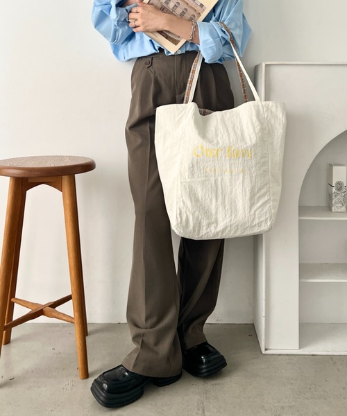 wears(ウェアーズ)の「リバーシブルチェックトートバッグ(トートバッグ・レディース・オフホワイト/レッド/ライトブルー/ピンク/ブルー/ネイビー・FREE)」の19枚目の写真