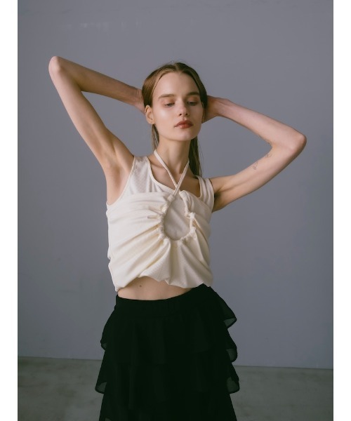 sahara(サハラ)の「Multiway Sleeveless Top(タンクトップ・レディース・オフホワイト/ブラウン/チャコール・FREE)」の5枚目の写真