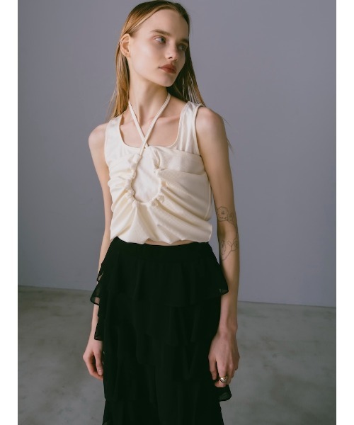 sahara(サハラ)の「Multiway Sleeveless Top(タンクトップ・レディース・オフホワイト/ブラウン/チャコール・FREE)」の6枚目の写真