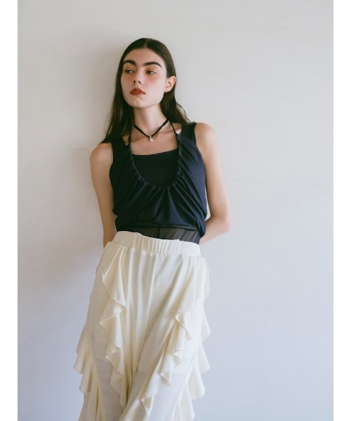 sahara(サハラ)の「Multiway Sleeveless Top(タンクトップ・レディース・オフホワイト/ブラウン/チャコール・FREE)」の17枚目の写真