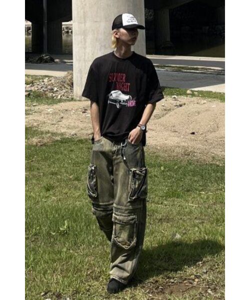 URBANAGE(アーバンエイジ)の「サマーナイトオーバー半袖_チャコール(Tシャツ/カットソー・レディース・その他・MEDIUM/LARGE)」の5枚目の写真
