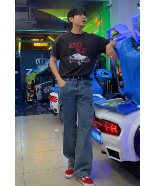 URBANAGE(アーバンエイジ)の「サマーナイトオーバー半袖_チャコール(Tシャツ/カットソー・レディース・その他・MEDIUM/LARGE)」の3枚目の写真