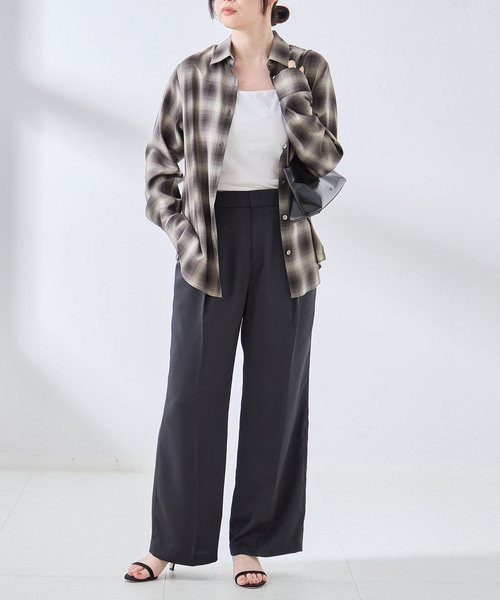 journal standard L'essage(ジャーナルスタンダードレサージュ)の「チェックシャツ(シャツ/ブラウス・レディース・ブラウン/モスグリーン/ブラック・FREE)」の10枚目の写真