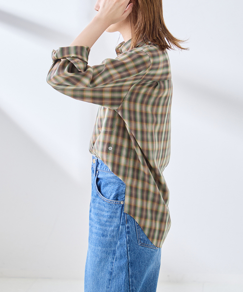 journal standard L'essage(ジャーナルスタンダードレサージュ)の「チェックシャツ(シャツ/ブラウス・レディース・ブラウン/モスグリーン/ブラック・FREE)」の19枚目の写真