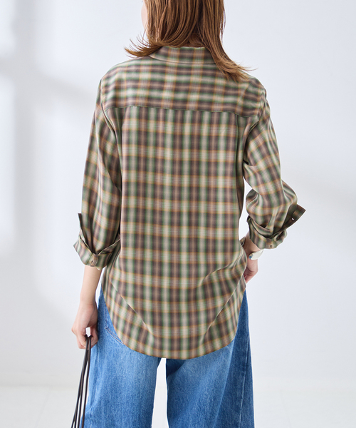 journal standard L'essage(ジャーナルスタンダードレサージュ)の「チェックシャツ(シャツ/ブラウス・レディース・ブラウン/モスグリーン/ブラック・FREE)」の20枚目の写真