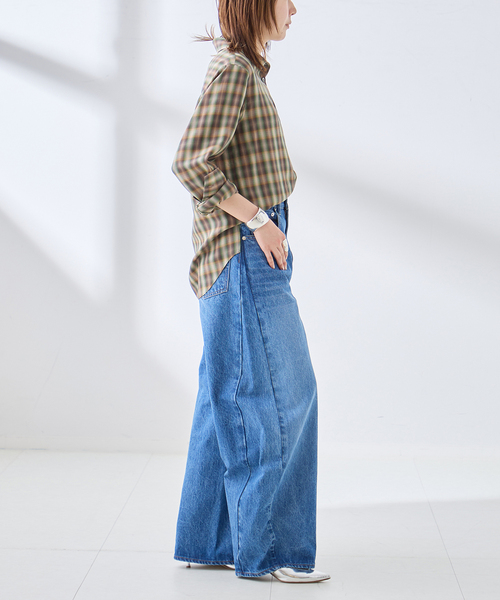 journal standard L'essage(ジャーナルスタンダードレサージュ)の「チェックシャツ(シャツ/ブラウス・レディース・ブラウン/モスグリーン/ブラック・FREE)」の22枚目の写真