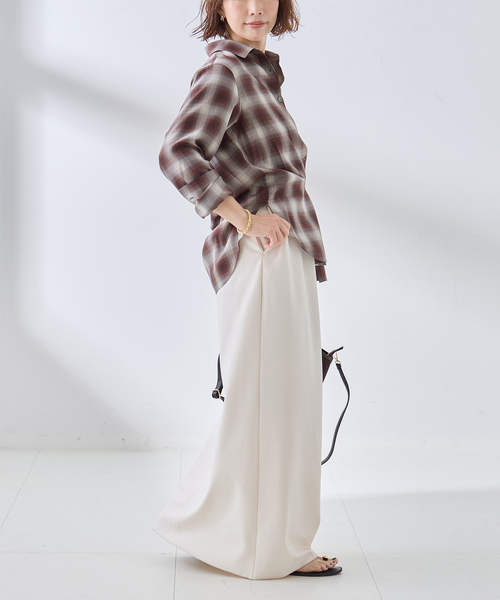 journal standard L'essage(ジャーナルスタンダードレサージュ)の「チェックシャツ(シャツ/ブラウス・レディース・ブラウン/モスグリーン/ブラック・FREE)」の22枚目の写真