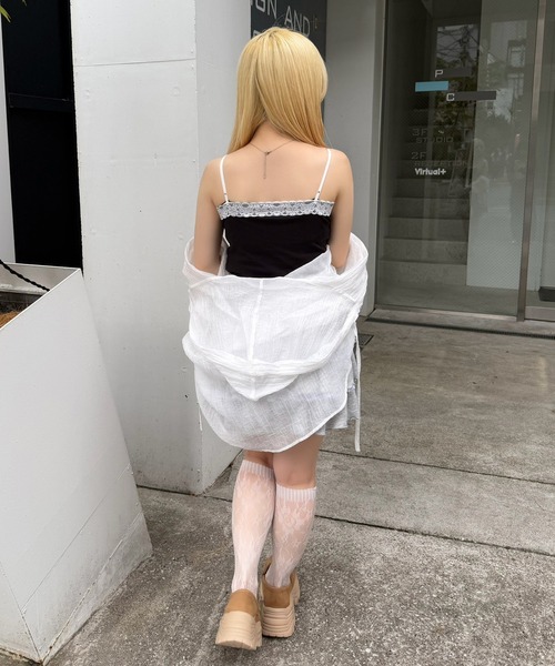 continuer de NICE CLAUP（コンティニューデナイスクラップ）の「カップ付アソートキャミ（キャミソール・レディース・オフホワイト/ホワイト系その他/ブラック/ブラック系その他・FREE）」の19枚目の写真