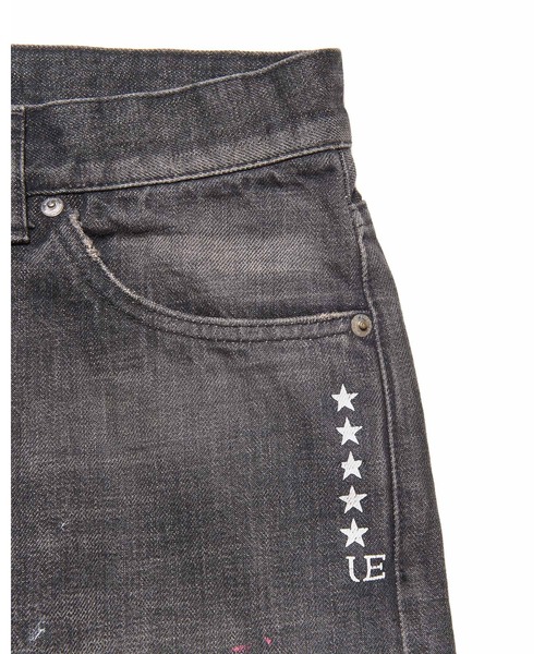 uniform experiment(ユニフォームエクスペリメント)の「DAMAGED DENIM TAPERED-FIT JEANS(デニムパンツ・メンズ・インディゴブルー/ブラック・1/2/3/4)」の7枚目の写真