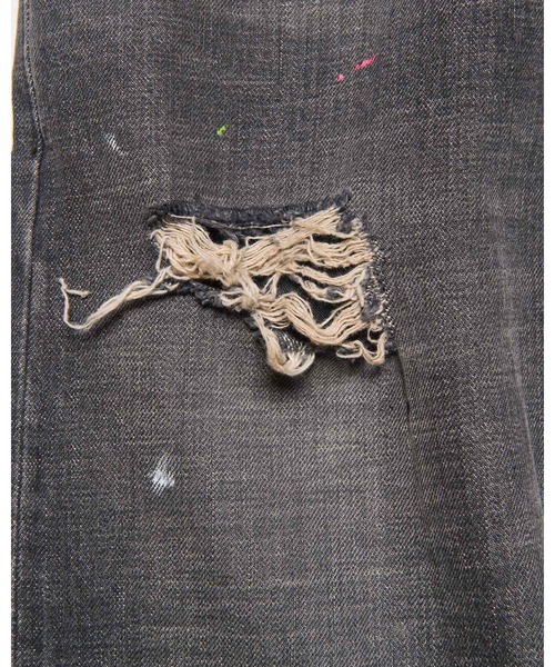 uniform experiment(ユニフォームエクスペリメント)の「DAMAGED DENIM TAPERED-FIT JEANS(デニムパンツ・メンズ・インディゴブルー/ブラック・1/2/3/4)」の10枚目の写真