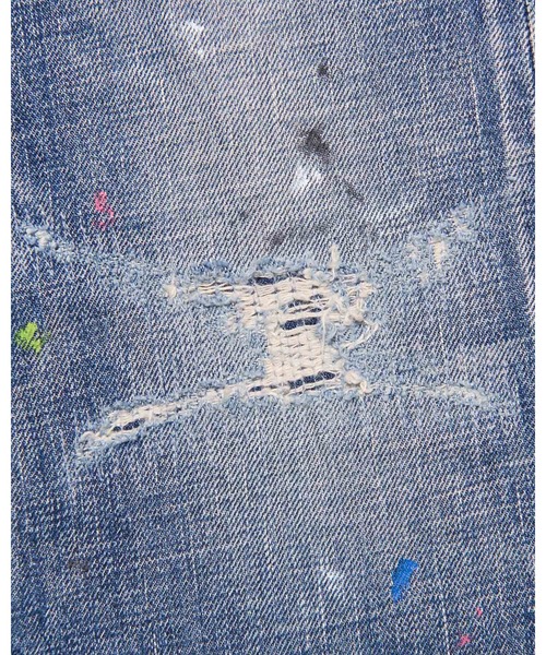 uniform experiment(ユニフォームエクスペリメント)の「DAMAGED DENIM TAPERED-FIT JEANS(デニムパンツ・メンズ・インディゴブルー/ブラック・1/2/3/4)」の18枚目の写真