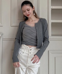 【カップ付き】カシュクールチュールキャミアンサンブル