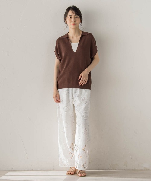 Droite lautreamont(ドロワットロートレアモン)の「カットワーク刺繍レースパンツ(その他パンツ・レディース・オフホワイト・M)」の5枚目の写真