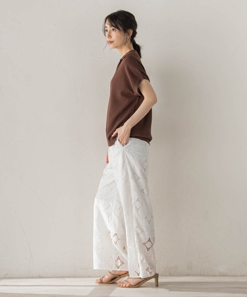 Droite lautreamont(ドロワットロートレアモン)の「カットワーク刺繍レースパンツ(その他パンツ・レディース・オフホワイト・M)」の7枚目の写真