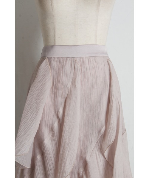 tocco closet(トッコ クローゼット)の「ラッフルフリル切り替えひらりんシアースカート(スカート・レディース・オフホワイト/ピンクベージュ・M)」の9枚目の写真