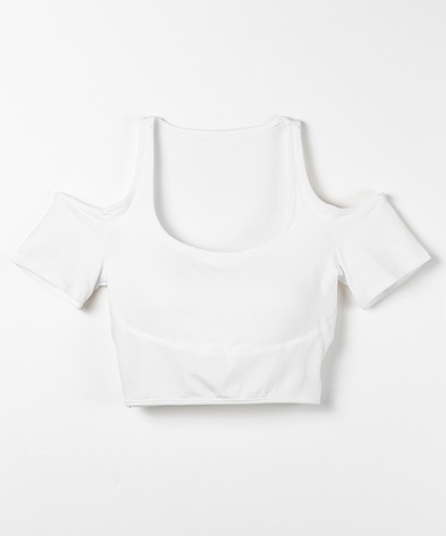 me+em select(ミームセレクト)の「【 2color 】カットアウトオフショルスリムTシャツ / cutout off shoulder slim t-shirts(Tシャツ/カットソー・レディース・ブラック/ホワイト・FREE)」の6枚目の写真